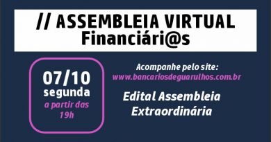 Após plenária, Financiári@s deliberam proposta da Fenacrefi em assembleia virtual nesta segunda, dia 7